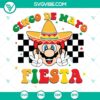 Super Mario wearing a Mexican sombrero, Cinco De Mayo Fiesta SVG files for crafting, Mexican themed Super Mario design.
