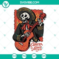 Cinco De Mayo, Holiday, SVG Files, Cinco de Mayo Mexican Mariachi Skeleton SVG 2