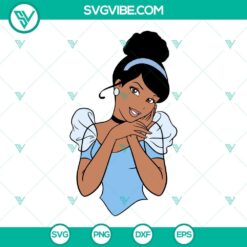 Disney, SVG Files, Cinderella African American Princess SVG Images, Black 6