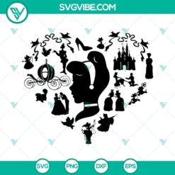 Cinderella SVG and PNG clipart download, Disney princess design for digital crafting projects.