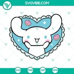 Cartoons, SVG Files, Cinnamoroll Kitty In Heart SVG File, Cinnamon Hello Kitty 2