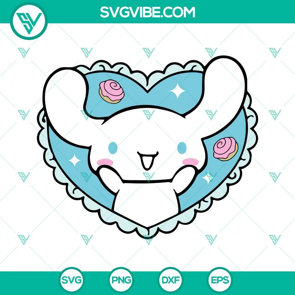 Cartoons, SVG Files, Cinnamoroll Kitty In Heart SVG File, Cinnamon Hello Kitty 1