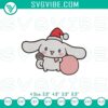 Cute Xmas Cinnamoroll embroidery file featuring Merry Christmas design, perfect for holiday crafts.