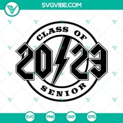 Class of 2023 senior SVG images featuring a rock n roll theme for download. Ideal for 2023 graduates.