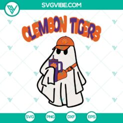 Halloween, Sports, SVG Files, Clemson Tigers Football Boo Jee Ghost Halloween 6