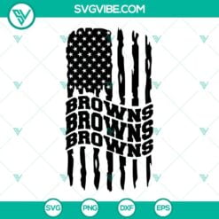 Football, Sports, SVG Files, Cleveland Browns American Flag SVG Image, Browns 2