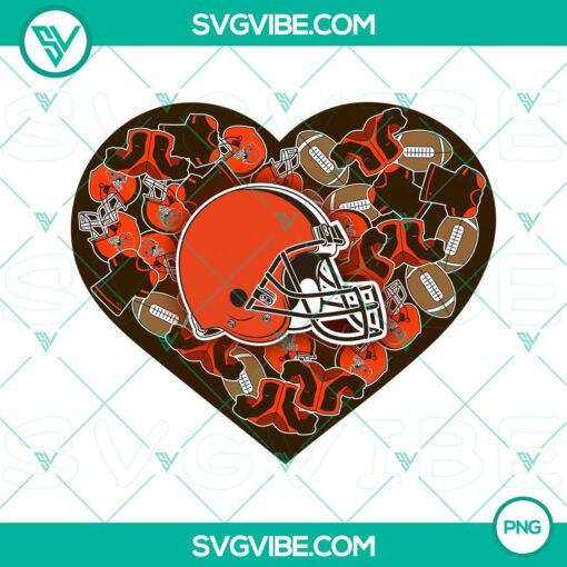 cleveland browns heart valentine png file designs mockup 1