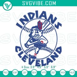 Cleveland Indians baseball team logo embroidery file, MLB embroidery design suitable for sports fans.