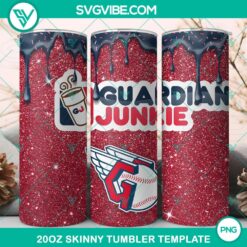 20oz Skinny Tumbler Template, Cleveland Indians Dunkie Junkie Glitter 20oz 2