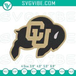 Colorado Buffaloes sports theme embroidery designs instant download in multi-format.