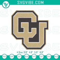 Colorado Buffaloes football logo embroidery designs on digital PES team pattern for crafting.