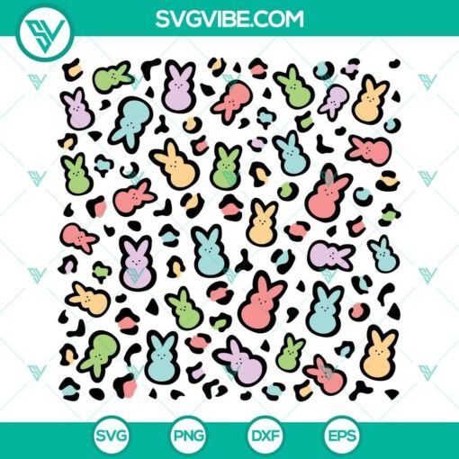 colorful leopard peeps pattern svg leopard bunny print pattern svg pastel rabbit leopard svg easter pattern svg digital cut file 10 mockup