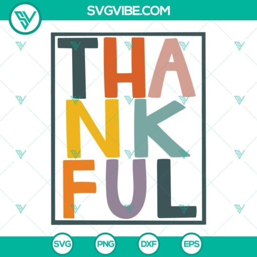 colorful thankful svg thanksgiving svg thankful svg files 5 mockup