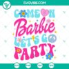 Barbie Girl song themed SVG files with retro design, perfect for parties.