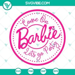 Barbie party SVG files for digital download with playful design for craft projects. Ideal for Barbie fans.