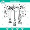 Hocus Pocus SVG files for Halloween, featuring "Come We Fly" design. Great for crafting and digital projects.