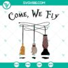 Halloween flying witch broom SVG design for download.