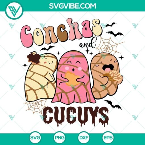 conchas and cucuys svg mexican ghost halloween svg spooky conchas svg pantasmas svg 6 mockup