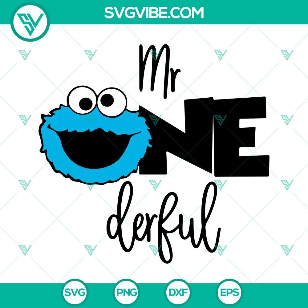 Birthday, Cartoons, SVG Files, Cookie Monster Birthday SVG File Bundle, One 2