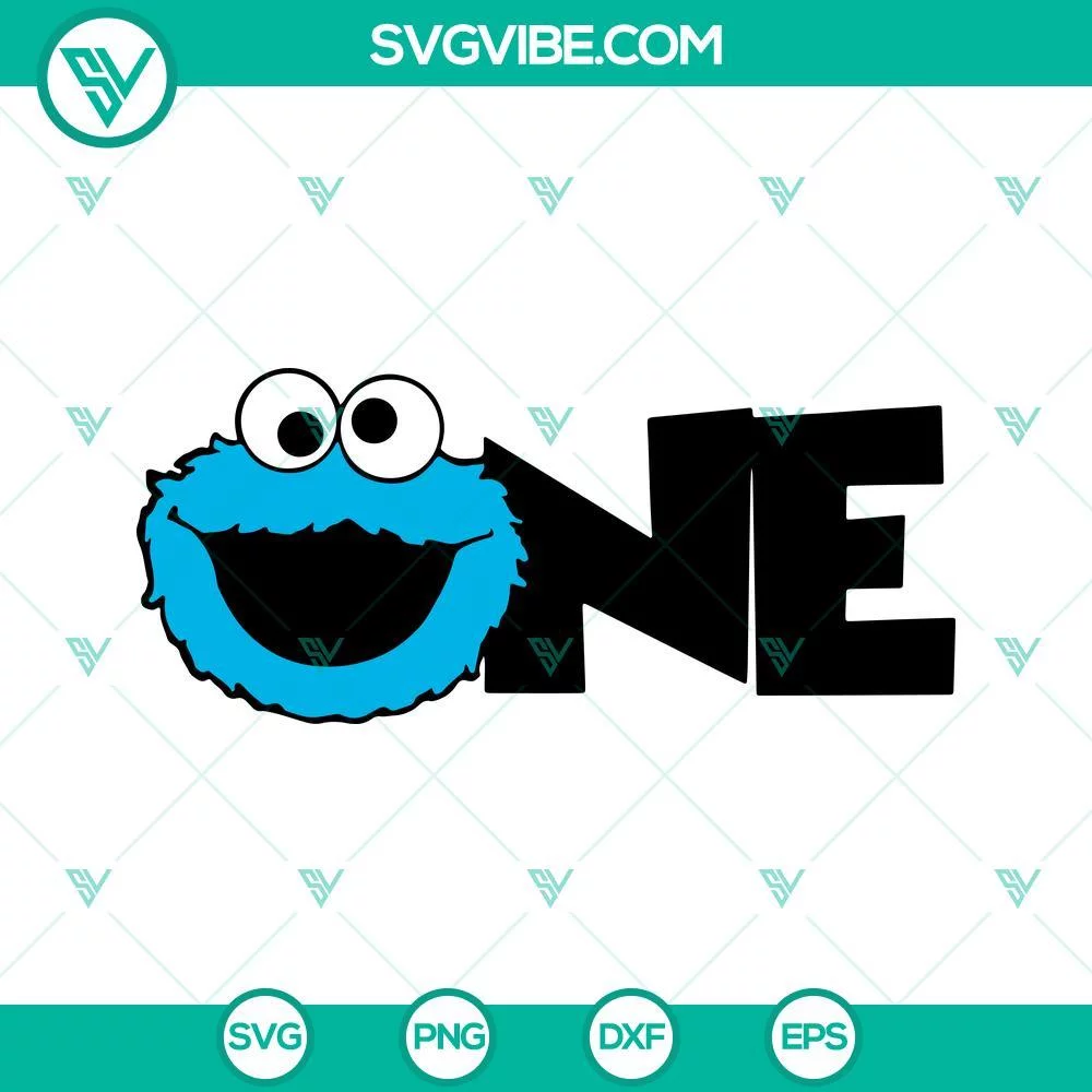 Birthday, Cartoons, SVG Files, Cookie Monster Birthday SVG File Bundle, One 3