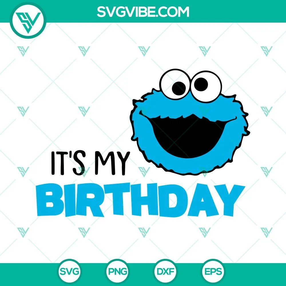 Birthday, Cartoons, SVG Files, Cookie Monster Birthday SVG File Bundle, One 4