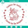 Santa cookie SVG design with cookies for Santa and carrots for reindeer, perfect for Christmas crafting projects.
