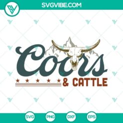 Coors And Cattle SVG Images, Western Bull Skull SVG Image, Country SVG File, Cattle
