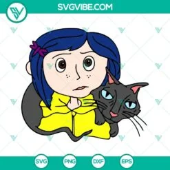 Disney, SVG Files, Coraline Jones And Cat SVG Download, Coraline SVG Images, 2