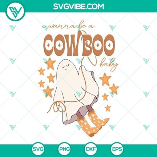 cowboo baby svg halloween boo ghost western svg digital download 4 mockup