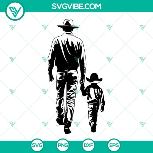 cowboy dad and son svg rodeo svg western dad svg png dxf eps cricut 9 mockup