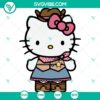 Cowgirl Hello Kitty digital SVG download for Cricut, featuring a Western theme in PNG, DXF, EPS file formats.