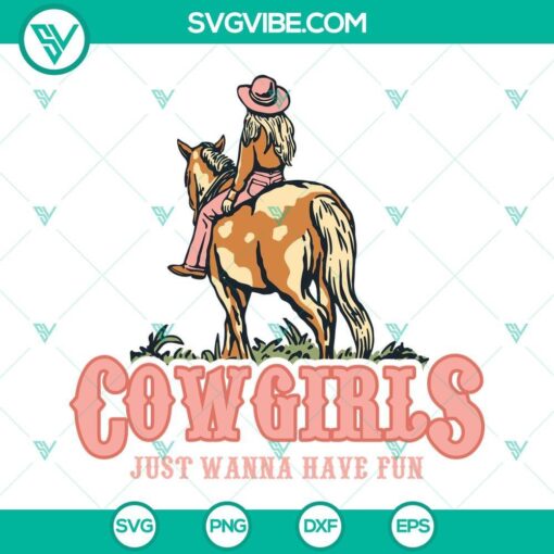 cowgirls just wanna have fun svg western svg png dxf eps designs downloads 3 mockup