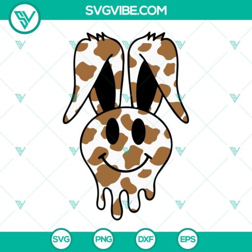 cowhide bunny smile svg rabbit svg cute svg happy easter svg png dxf eps cut files 1 mockup