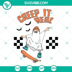 Creep It Real Ghost Skateboard SVG Download, Boy Halloween SVG Images, Kids