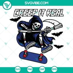 Halloween, SVG Files, Creep It Real SVG Images Bundle, Ghost Skateboard SVG 5