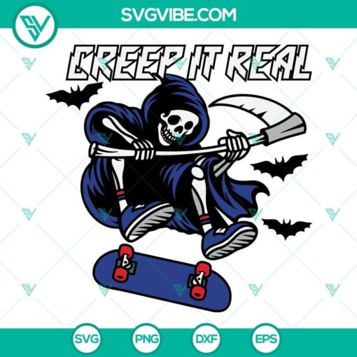 creep it real skeleton skater svg skeleton ghost halloween svg 4 mockup