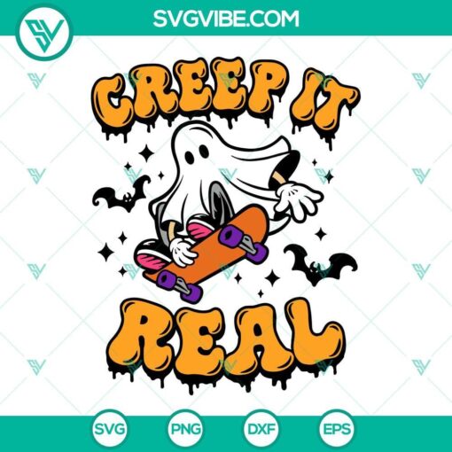 creep it real svg bundle ghost skateboard svg halloween boy svg creep it real svg halloween shirt svg 4 mockup