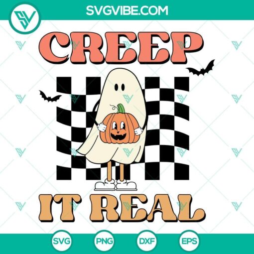 creep it real svg ghost and pumpkin halloween svg digital download 10 mockup