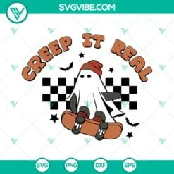 Halloween, SVG Files, Creep It Real Ghost Skateboarding SVG Image Bundle, 4