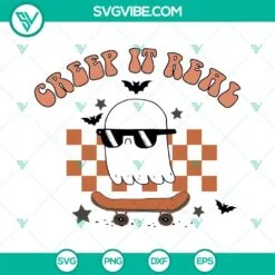 Halloween, SVG Files, Creep It Real Ghost Skateboarding SVG Image Bundle, 5