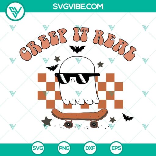 creep it real svg halloween ghost skateboard svg boy halloween svg halloween shirt svg 2 mockup