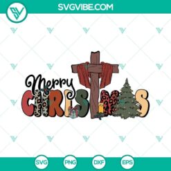 Cross Jesus Merry Christmas SVG Download, Christian Christmas SVG Images PNG EPS