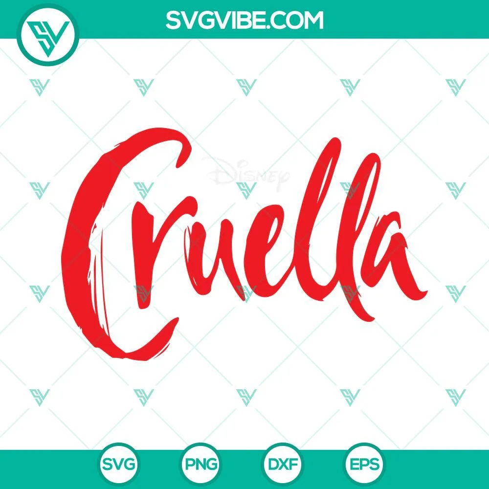 Disney, SVG Files, Cruella Logo SVG Images, Disney Cruella Logo Cut files SVG 1