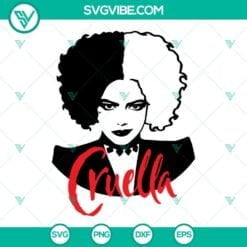 Disney, SVG Files, Mouse Head Cruella De Vil SVG Files PNG DXF EPS Cut Files 4