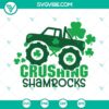 Lucky Monster Truck SVG with shamrocks for boys St Patricks Day, SVG download. Perfect for crushing shamrocks design.