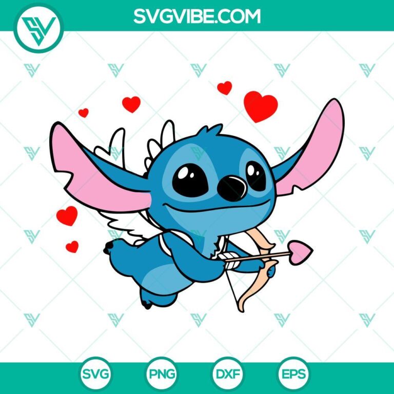 Stitch and Angel SVG File, Stitch Valentine SVG Files, Stitch Heart SVG ...