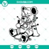 Cursed teddy bear SVG file featuring scary bear with knife, funny design for digital projects.