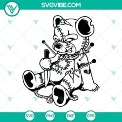 Bear, SVG Files, Teddy Bear Gangster SVG Image, Bear King Money Bag SVG 4