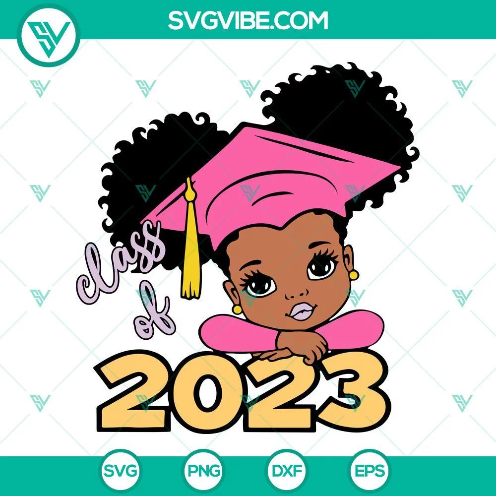 School, SVG Files, Cute Afro Girl Class Of 2023 SVG Image Bundle, Peekaboo Girl 1