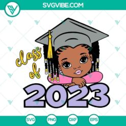 Cute Afro Girl Class Of 2023 SVG Image Bundle, Peekaboo Girl Graduation 3